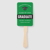 Green and Black Photo Afstuderen Hand Fan Handwaaier (Voorkant)