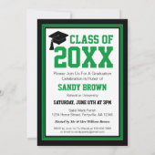 Green and Black Photo Graduation Party Kaart (Achterkant)