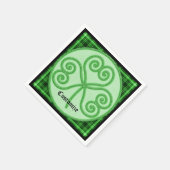 Green and Black Pset Shamrock Napkins Servet (Hoek)