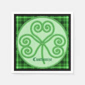 Green and Black Pset Shamrock Napkins Servetten (Voorkant)