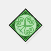 Green and Black Pset Shamrock Napkins Servetten (Hoek)