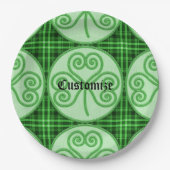 Green and Black Pset Shamrock Papieren Bordje (Voorkant)