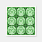 Green and Black Pset Shamrock Pattern Napkins Servetten (Voorkant)