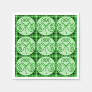 Green and Black Pset Shamrock Pattern Napkins Servetten