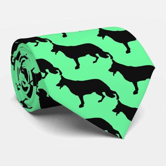 Green and Black Shepherd Dog Stropdas (Opgerold)