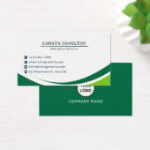 Green and Black Simple Minimalist Business Card Visitekaartje (Bureau)