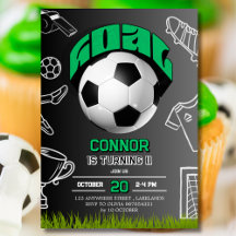 Green and Black Soccer Ball Birthday Party