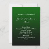 Green and Black Wave Graduation Announcement Kaart (Achterkant)