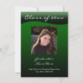 Green and Black Wave Graduation Announcement Kaart (Voorkant)