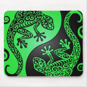 Green and Black Yin Yang Geckos Muismat