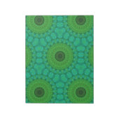 Green and Blue Circular Pattern Notepad Notitieblok (Linkerzijde)