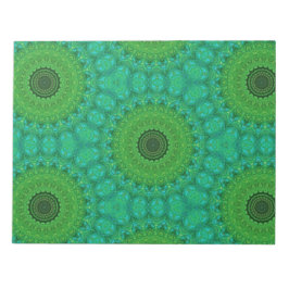 Green and Blue Circular Pattern Notepad Notitieblok