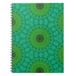 Green and Blue Circular Pattern Spiral Notebook Notitieboek