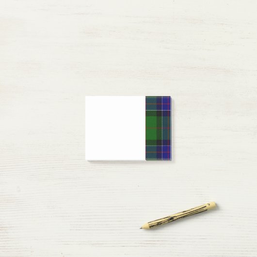 Green and Blue Clan Sinclair Tartan Post-it® Notes (Op bureau)