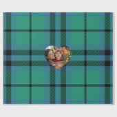 Green and Blue Classic Tartan Christmas Photo Cadeaupapier (Vlak)