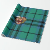 Green and Blue Classic Tartan Christmas Photo Cadeaupapier (Uitgerold)
