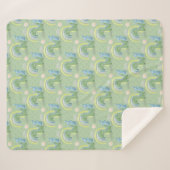 Green and Blue Dinosaur Baby Boy Sherpa Blanket Sherpa Deken (Voorkant (horizontaal))