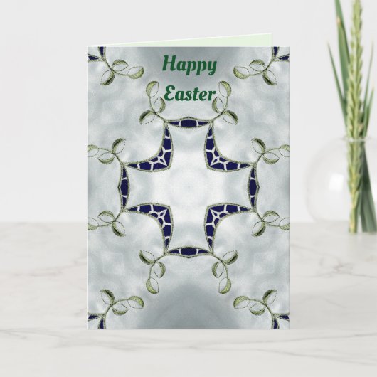 Green and Blue Easter card pattern ~ Feestdagen Kaart (Voorkant)