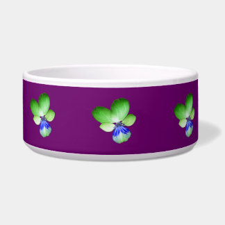 Green and Blue Pansy Dog Bowl Voerbakje