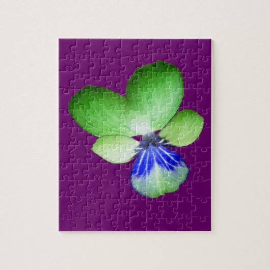 Green and Blue Pansy Puzzle Legpuzzel (Verticaal)