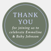 Green and Blue Simple Circle Thank You Ronde Sticker (Voorkant)