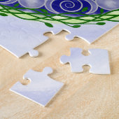 Green and Blue Triple Moon Goddess Mandala Legpuzzel (Zijkant)