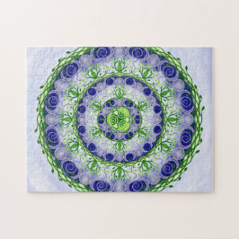 Green and Blue Triple Moon Goddess Mandala Legpuzzel