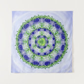 Green and Blue Triple Moon Goddess Mandala Wandkleed (Voorkant (horizontaal))