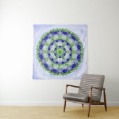 Green and Blue Triple Moon Goddess Mandala Wandkleed (In situ)