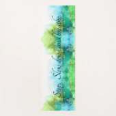 Green and Blue Yoga Mat, Breathe Yogamat (Voorkant)
