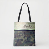 Green and Brown Camo Shimmery Chic Canvas tas (Voorkant)