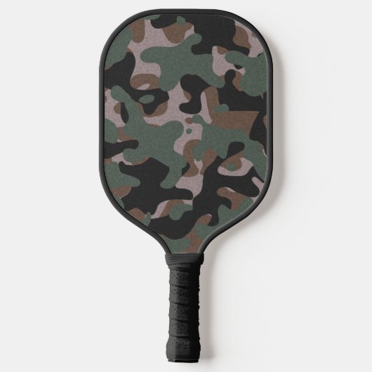 Green and Brown Camouflage Pickleball Paddle (Achterkant)