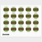 Green and Brown Damask Wedding Sticker (Vel)