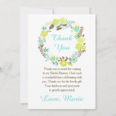 Green and Brown Floral Wreath Bridal Shower Bedankkaart (Voorkant)