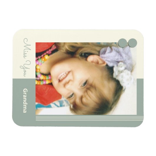 Green and cream miss you grandma foto magneet (Horizontaal)