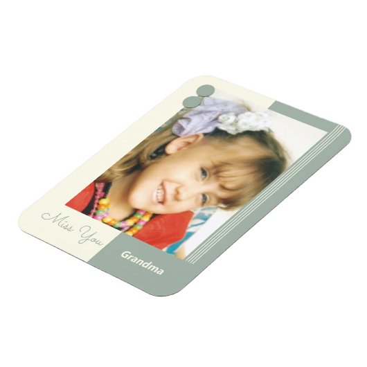Green and cream miss you grandma foto magneet (Linkerzijde)