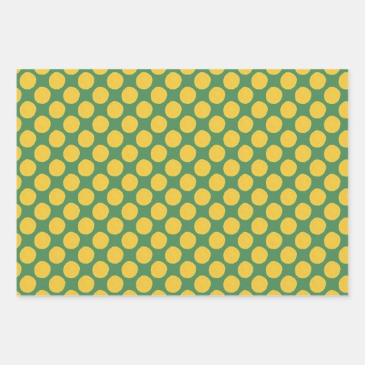 Green and Cream Polka Dot Gift Wrap Inpakpapier Vel (Voorkant 3)