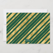 Green and Faux Gold Geometric Photo Afstudeerder P Kaart (Achterkant)