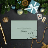 Green and Faux Gold Snowflake Holiday Photo Card Kaart