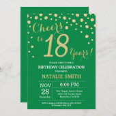 Green and Gold 18th Birthday Diamond Kaart (Voorkant / Achterkant)