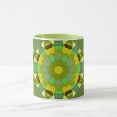 Green and Gold Abstract Coffee Mug Mok (Midden)