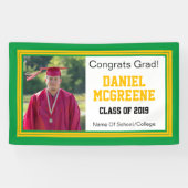 Green and Gold Afstudeerder One-foto Spandoek (Horizontaal)