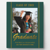 Green and Gold Afstudeerder Photo Afstuderen Keepo Fotoplaat (Voorkant)