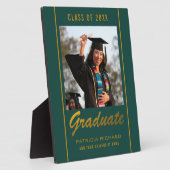 Green and Gold Afstudeerder Photo Afstuderen Keepo Fotoplaat (Zijkant)