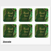 Green and Gold Agate Birthday Hartelijk dank Vierkante Sticker (Vel)