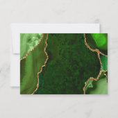 Green and Gold Agate Marble RSVP Kaartje (Achterkant)
