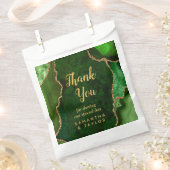 Green and Gold Agate Wedding Bedankt Bedankzakje (Geknipt)