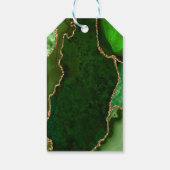 Green and Gold Agate Wedding Bedankt Cadeaulabel (Achterkant)