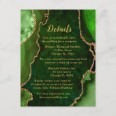 Green and Gold Agate Wedding Details Informatiekaartje (Voorkant)