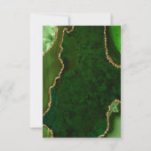 Green and Gold Agate Wedding Meal Choice RSVP Kaartje (Achterkant)